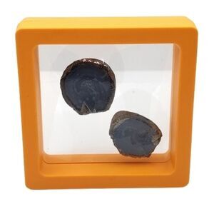 Orange Display Frame with Geode Slices 2.75x2.75